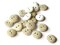 20 13mm Yellow Tartan Plaid Two Hole Round Buttons White Wooden Buttons